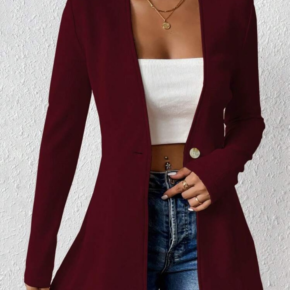 SHEIN Deep Red Women's Blazer
